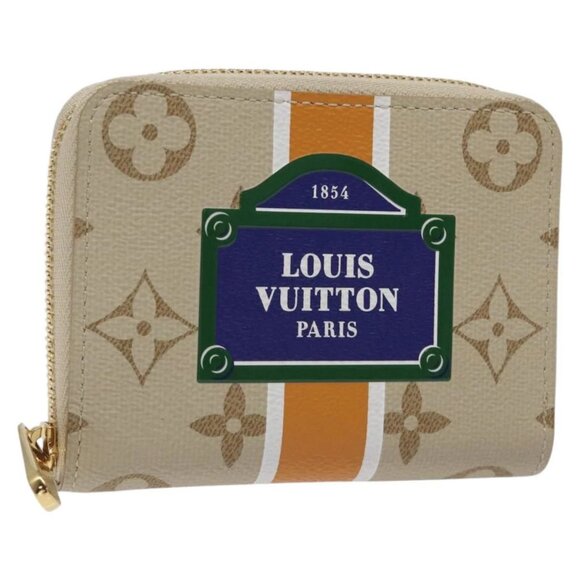 LOUIS VUITTON Monogram Monopanam Zippy Coin Purse Beige M82691 LV Auth BD1311AM - Picture 1 of 16